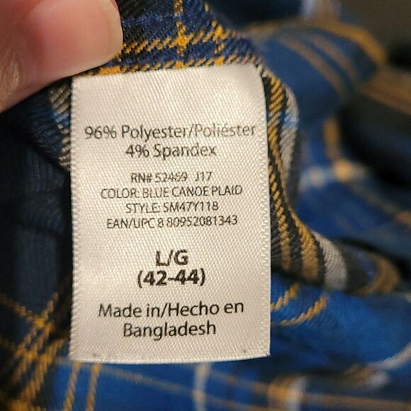 Swisstech plaid Shacket men's long sleeve button up front - Picture 6 of 8